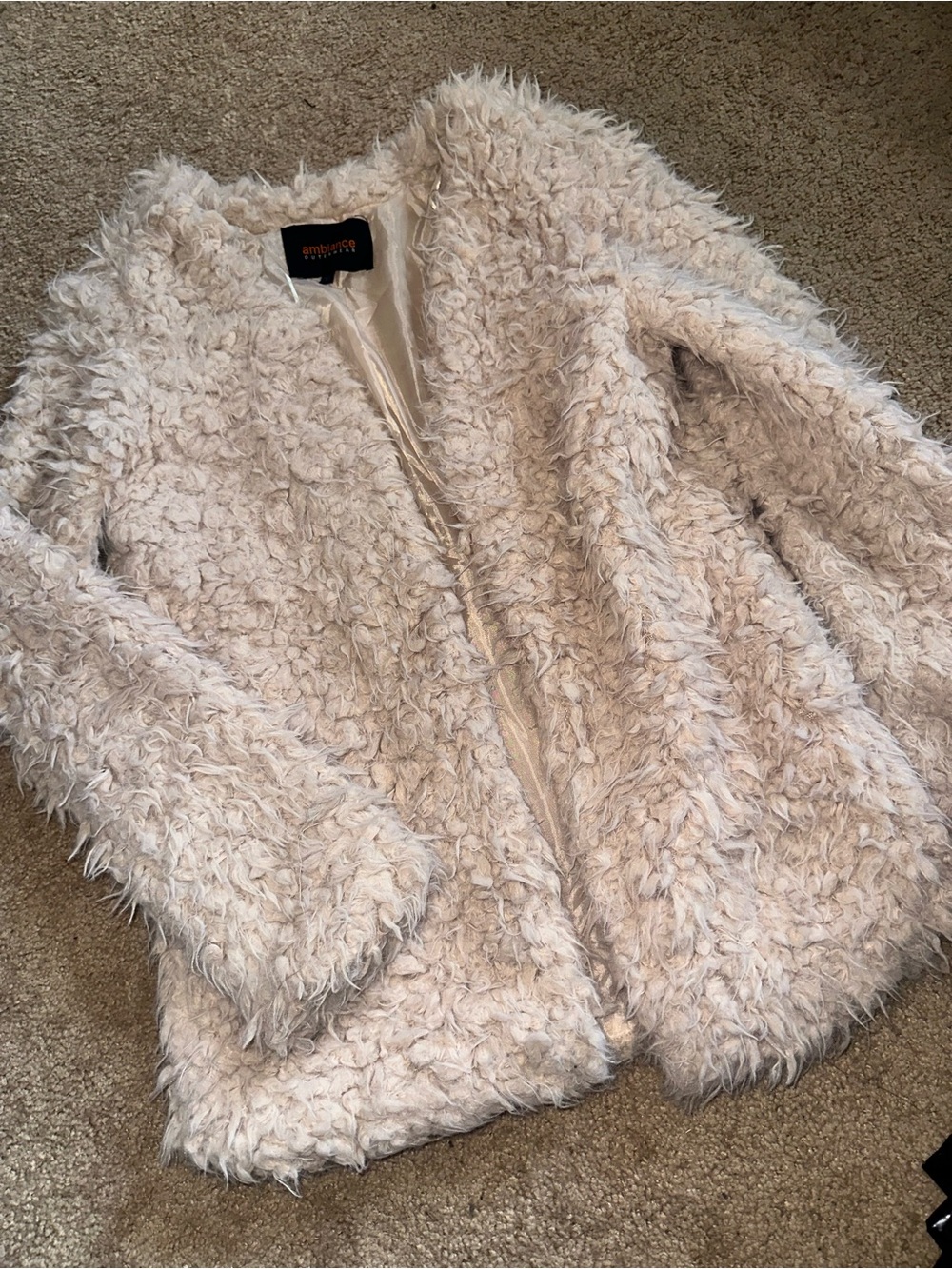Ambiance Cream Faux Fur Teddy Jacket